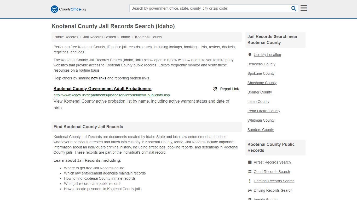 Jail Records Search - Kootenai County, ID (Jail Rosters ...