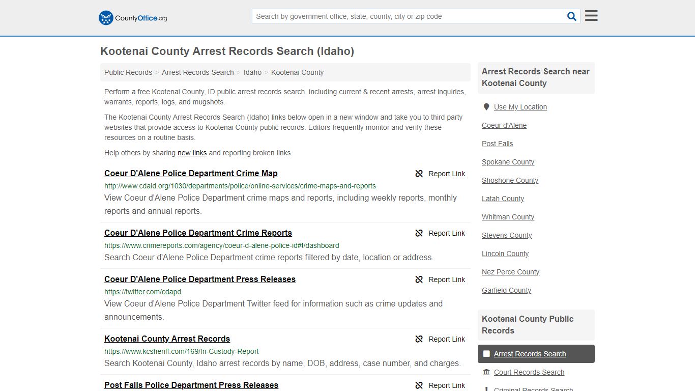 Arrest Records Search - Kootenai County, ID (Arrests ...